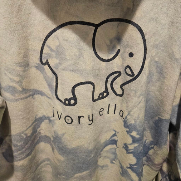 Women's Ivory Ella Tie-Dye Hoodie XL White Blue Purple - Picture 8 of 8